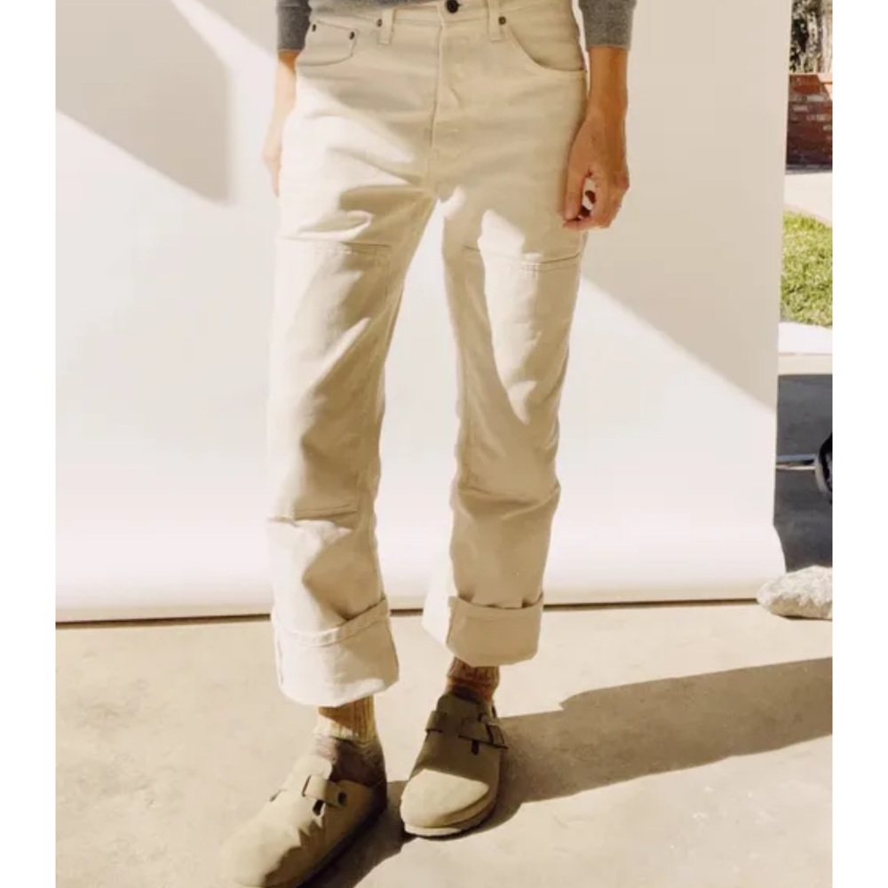 Hey Gang knee patch pants natural